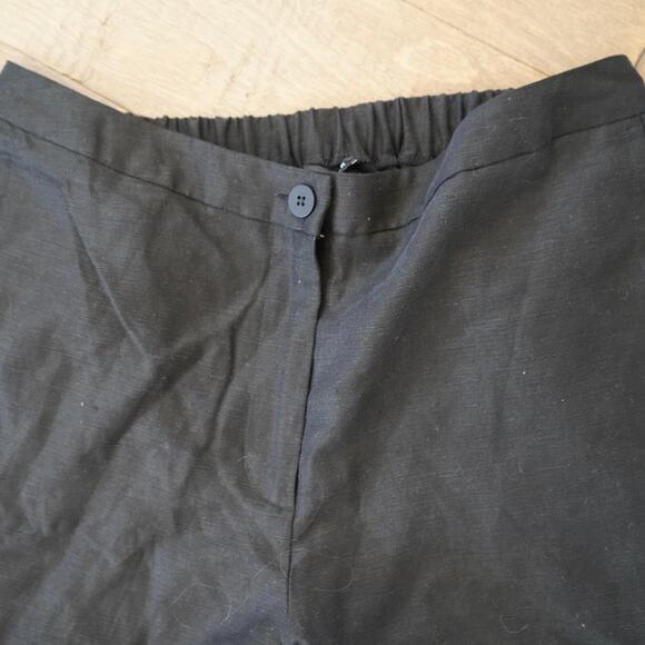 Eileen Fisher Pants Womens Small Black Solid Wide‎ Leg Flat Front Lightweight - Picture 8 of 9